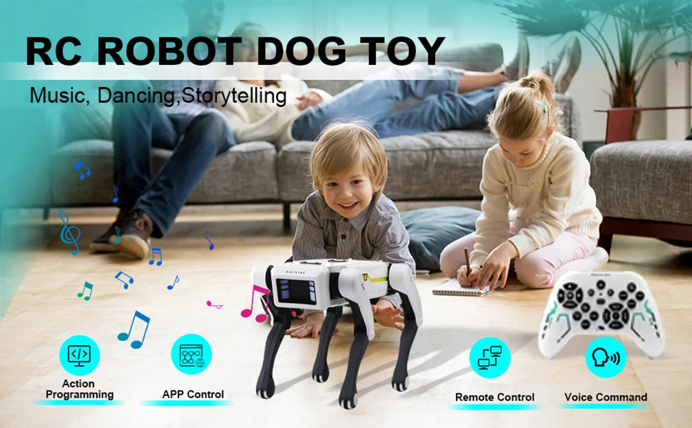 Robot Dog Toy with Programmable Remote Control and Voice Interaction
