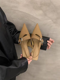 Pointy High Heeled Sandals Women's Buckle Brand Casual Fashion Slippers Sexy Slingback Shoes Sweet Muller Beach Sandals Women - Buy online at  Vibe In Cart.