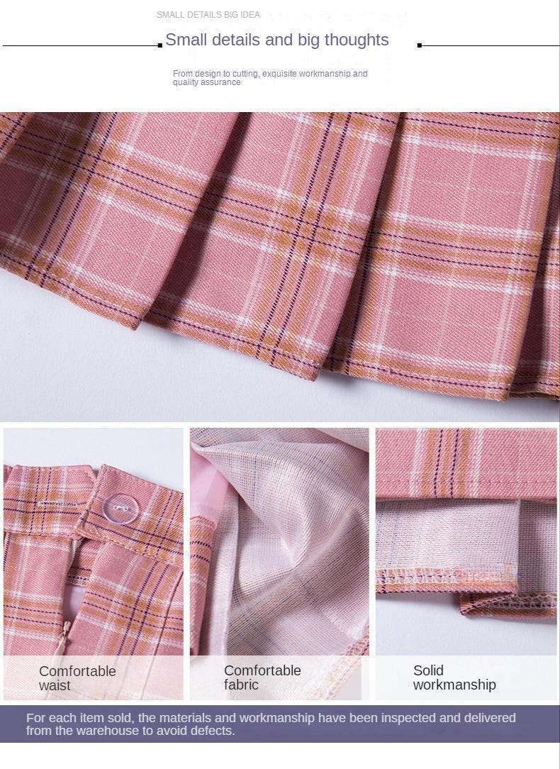 Pleated Skirt For Women 2023 Summer Grey Plaid  A-Line High Waist Mini Faldas Korean Style College Style Girl Black Short Skirts - Buy online at  Vibe In Cart.
