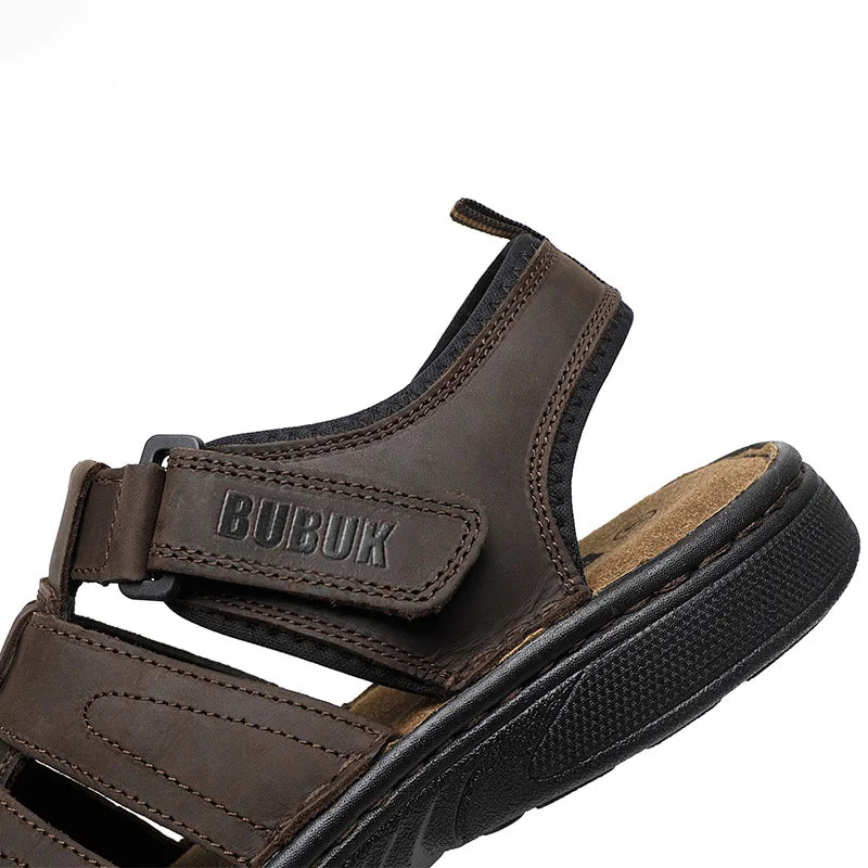 First-Layer Cowhide Men's Sports Sandals, Open-Toe Outdoor Non-Slip Sandals, Casual Men's Shoes, Outdoor Fashion Beach Shoes, Light and Comfortable, Can Be Worn by Men and Women, Suitable for Outdoor Hiking, Travel, Work - Buy online at  Vibe In Cart.