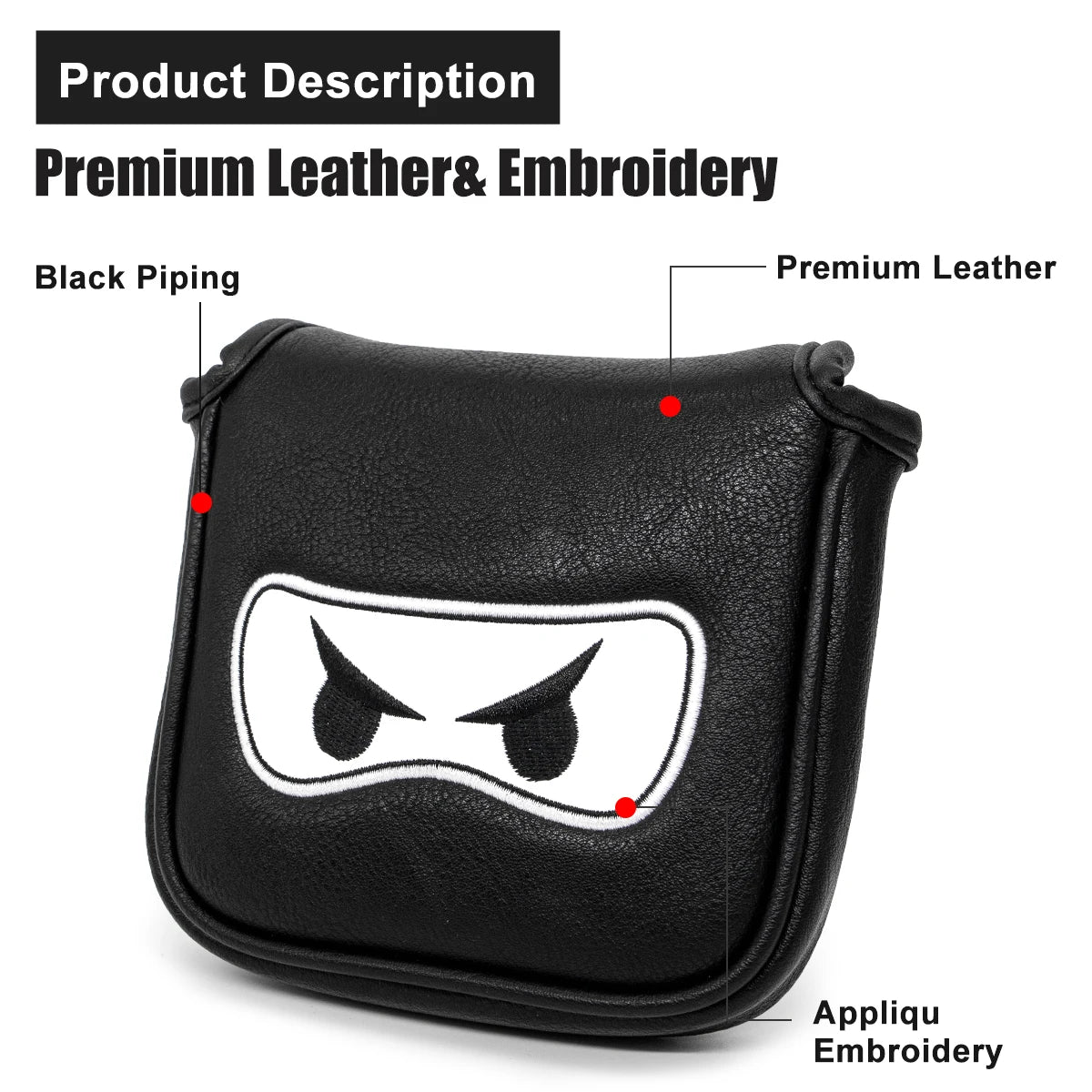 Leather Golf Club Headcover Set for Driver, Fairway, and Hybrid