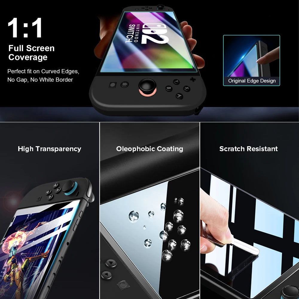 Screen Protector Tempered Glass For Switch Nintendo 2 With Joystick Cap Accessories Protector For Switch Nintendo 2 - Buy online at  Vibe In Cart.