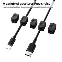 5-Pack Silicone Magnetic Cable Clips for Desktop and Wall