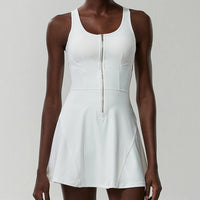 Women's One-Piece Tennis Dress Solid Color Breathable Quick Dry
