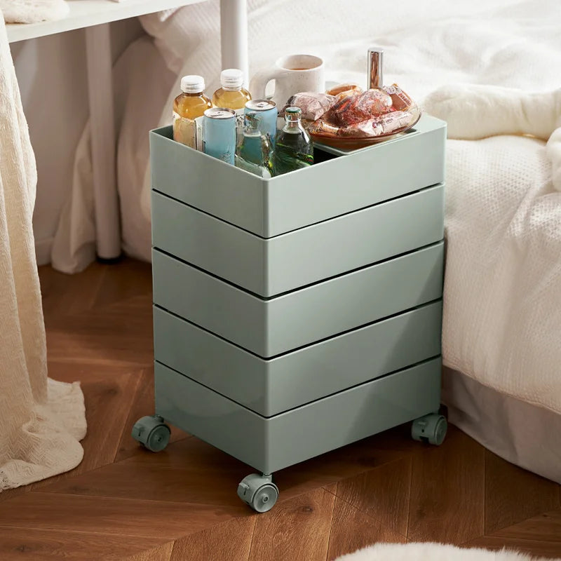 Rotating Storage Cabinet Movable Bedside Table Side Cabinet Cosmetic Storage Cabinet Bedroom Living Room Furniture  Nightstand - Buy online at  Vibe In Cart.