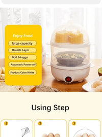 Multifunctional Electric Egg Cooker with Double Layers