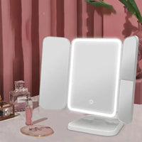 Trifold Makeup Mirror LED Lights Dorm Dressing Mirror Beauty Light up your fill light with Smart Complementary Makeup Mirror Tri - Buy online at  Vibe In Cart.
