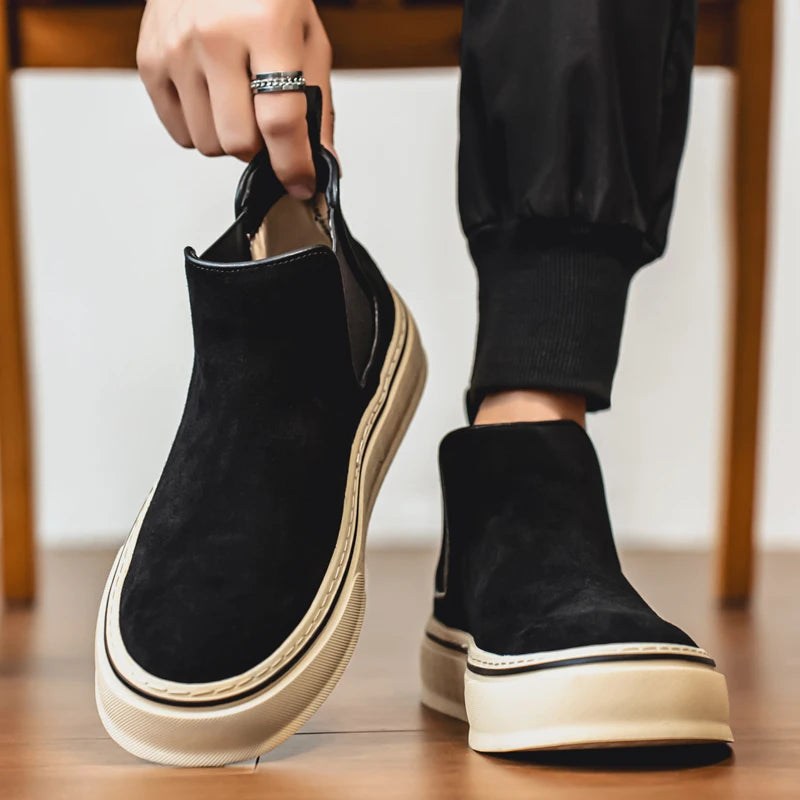 Mens Oxford Boots Stylish High Top Sneakers Casual Sports Shoes British Style - Buy online at  Vibe In Cart.