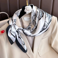 Women's 70x70cm Square Silk Scarf Shawl Headband