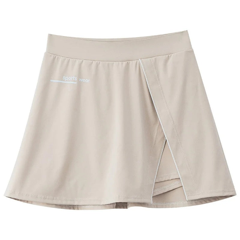 Aiithuug Side Split Golf Skirt with Build-in Shorts Tennis Skirt Short Running Workout Gym Pants Wide Waistband Tummy Control