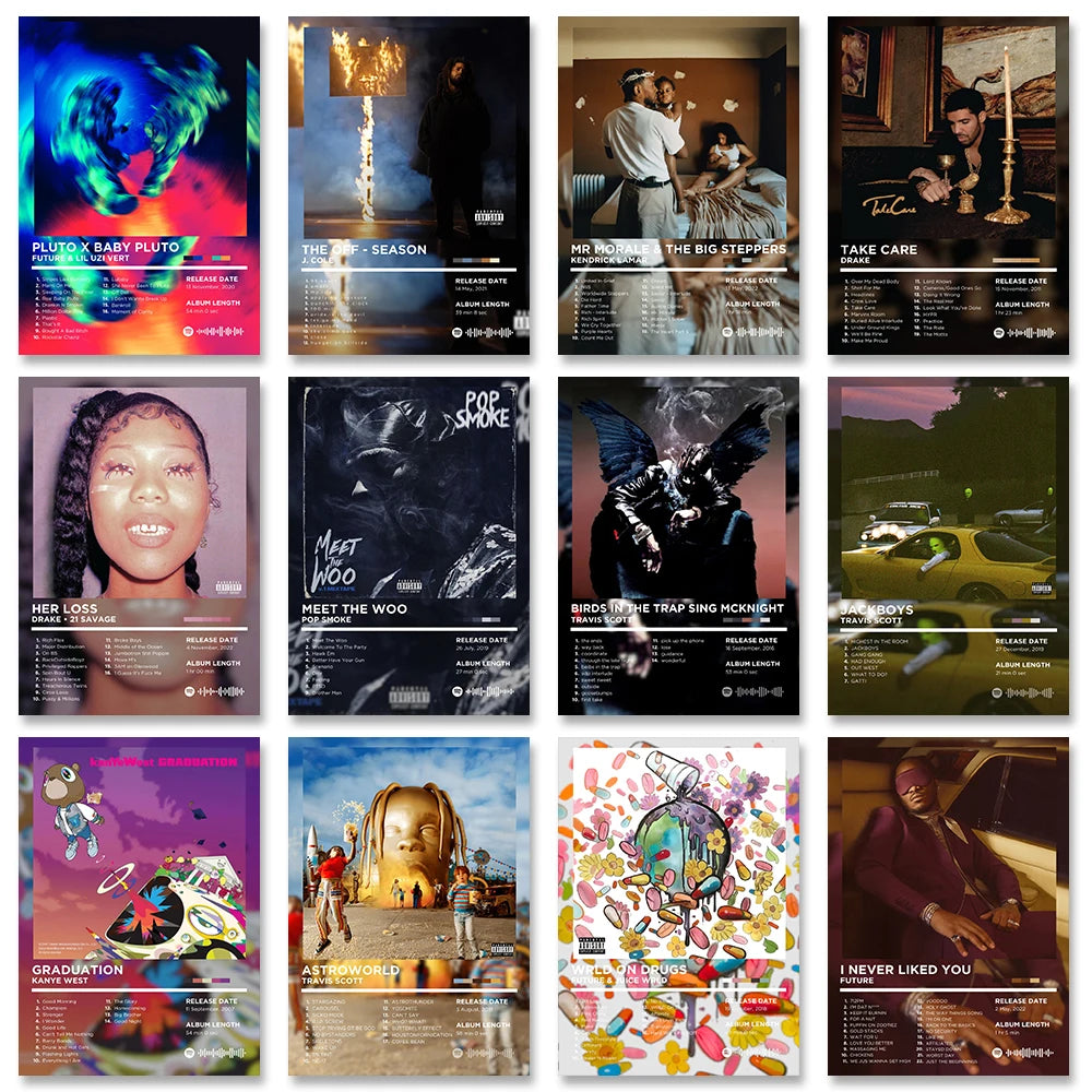 Rapper Album Cover Retro Poster Music Canvas Wall Art Print Mural Home Decor Music Lover Gift - Buy online at  Vibe In Cart.