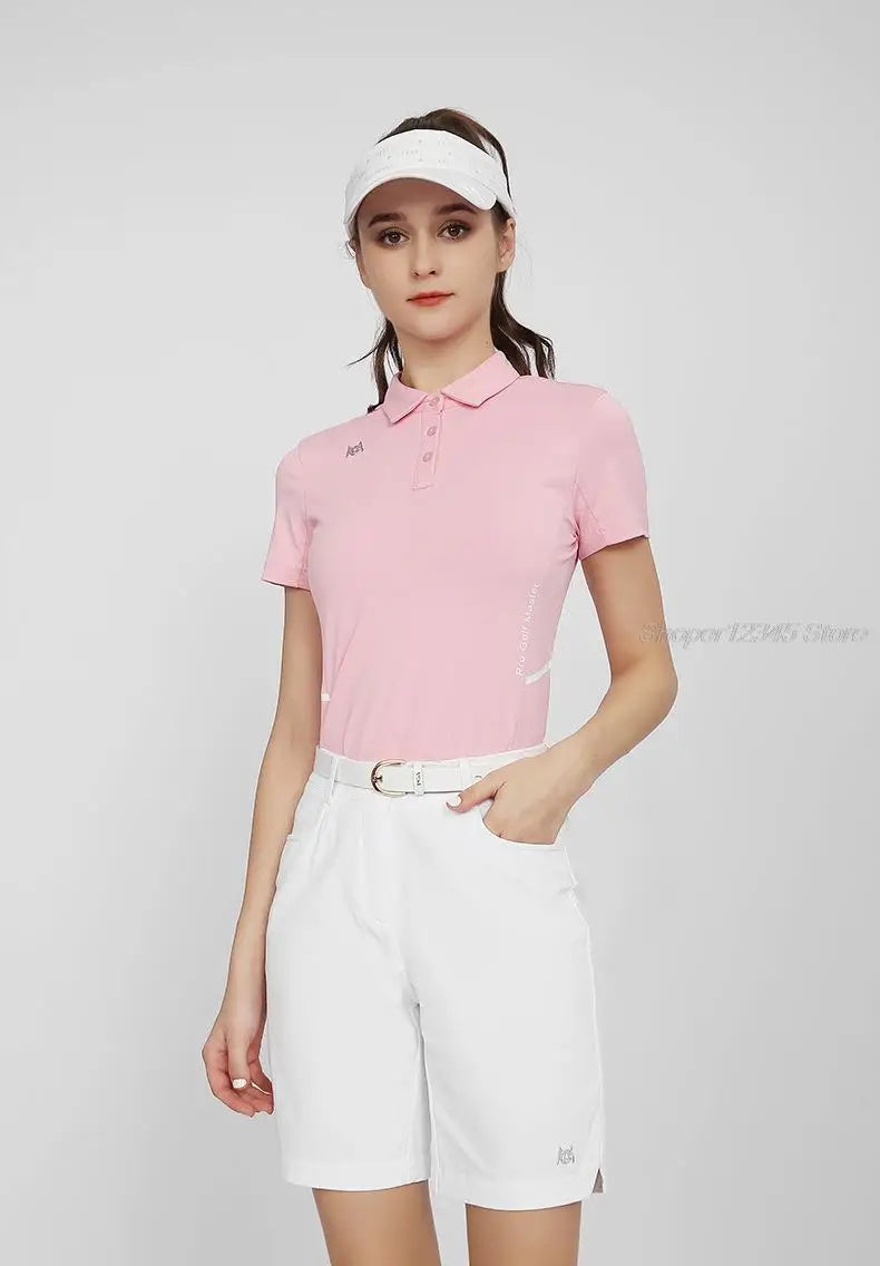 Pgm Women Summer Golf Shorts Elastic Casual Half Trousers Ladies Sports High Waist Shorts Slim Golf Clothing Tennis Wear