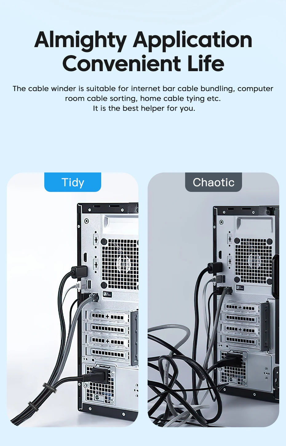 5m Nylon Tearable Cable Management Organizer, 10mm Width