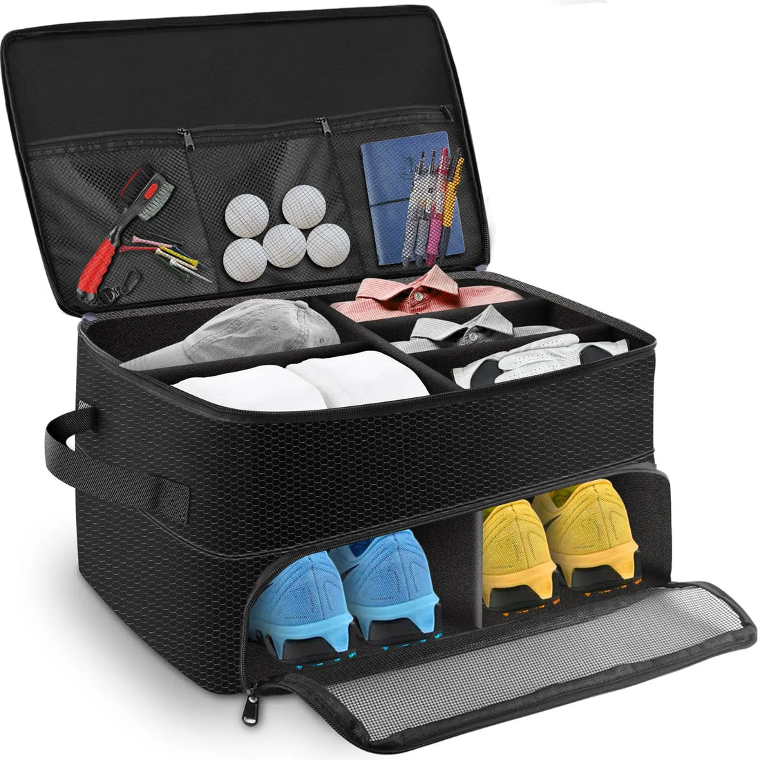 2 Layers Canvas Waterproof Golf Trunk Organizer for Car