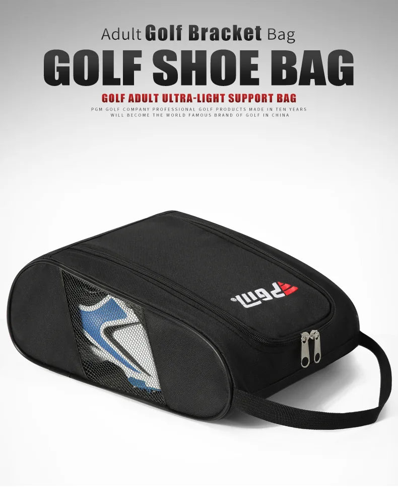 Portable Mini Nylon Golf Shoe Bag with Ball Holder