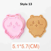 Plastic Pressable Cartoon Doll Cookie Cutters for Baking