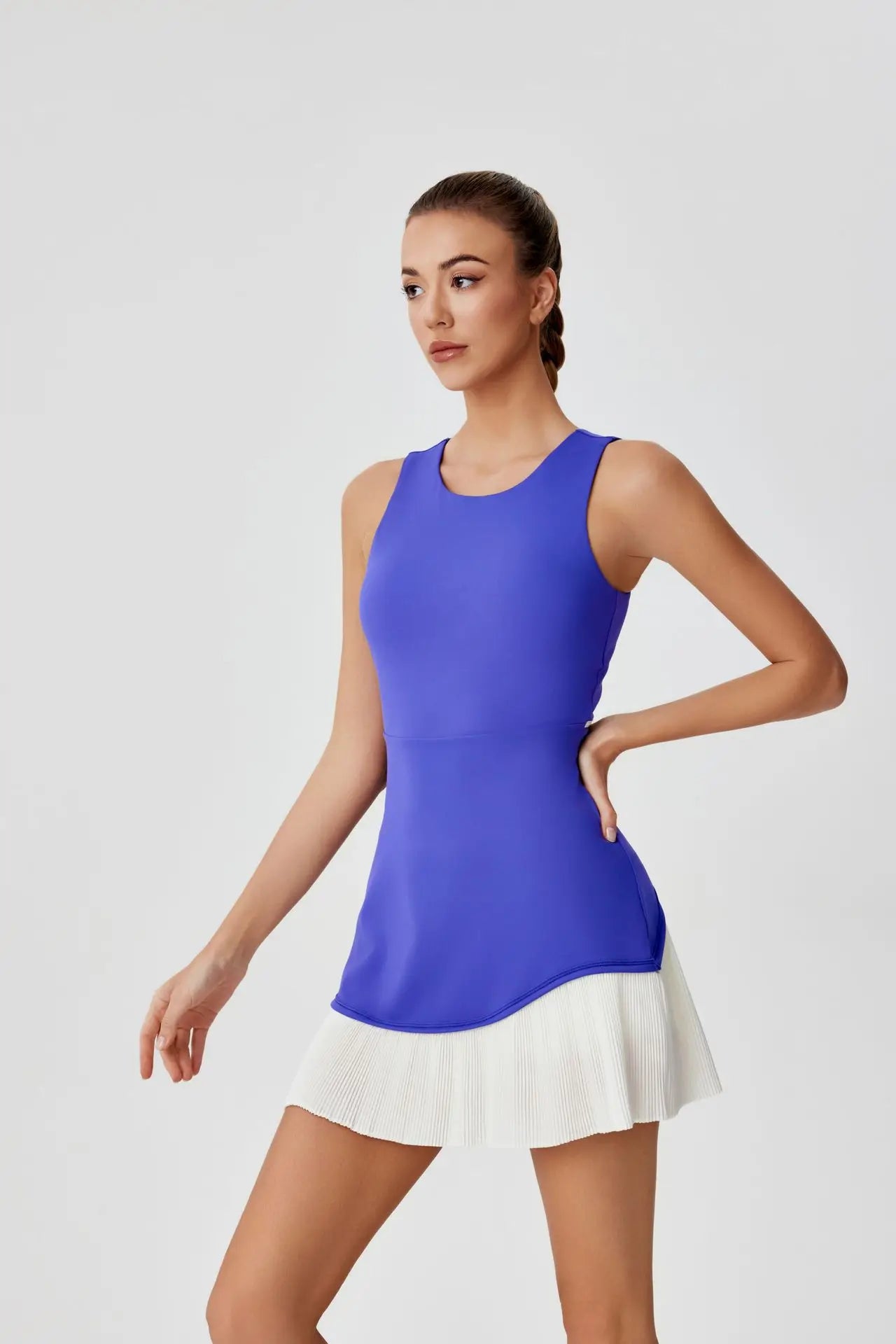 Women One-piece Tennis Dress Summer Black Contrast Pleated Anti Light Speed Dry Sports Dresses Hollowed Out Back Yoga Clothes - Buy online at  Vibe In Cart.