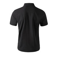 Men's Short Sleeved Solid Color Polyester Casual Shirt