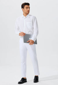 Men's Stretch Slim Straight Lightweight Polyester Golf Pants, Full Length