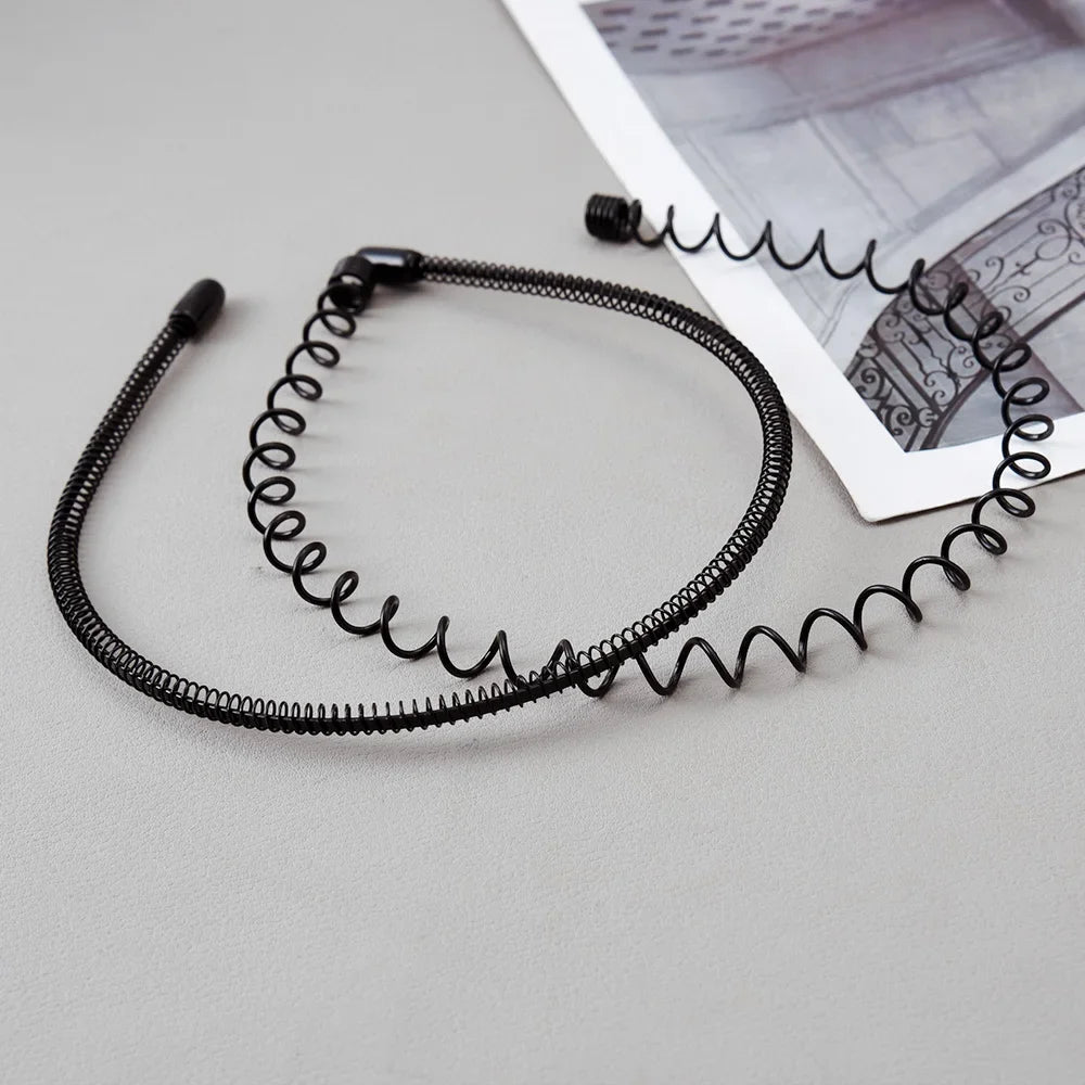 6/1pcs Fashion Metal Hair Band for Men Women Unisex Black Waved Hair Head Hoop Sports Headband Hairband Hair Accessories - Buy online at  Vibe In Cart.