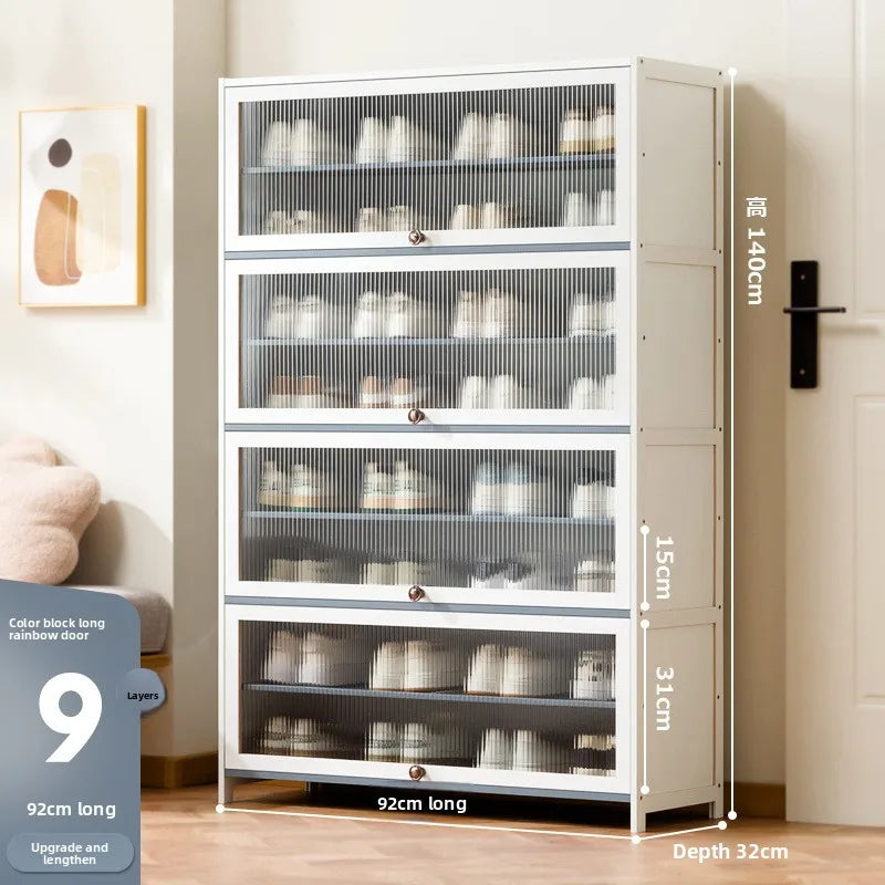Multi-Layer Shoe Cabinet with Dustproof Large-Capacity Design