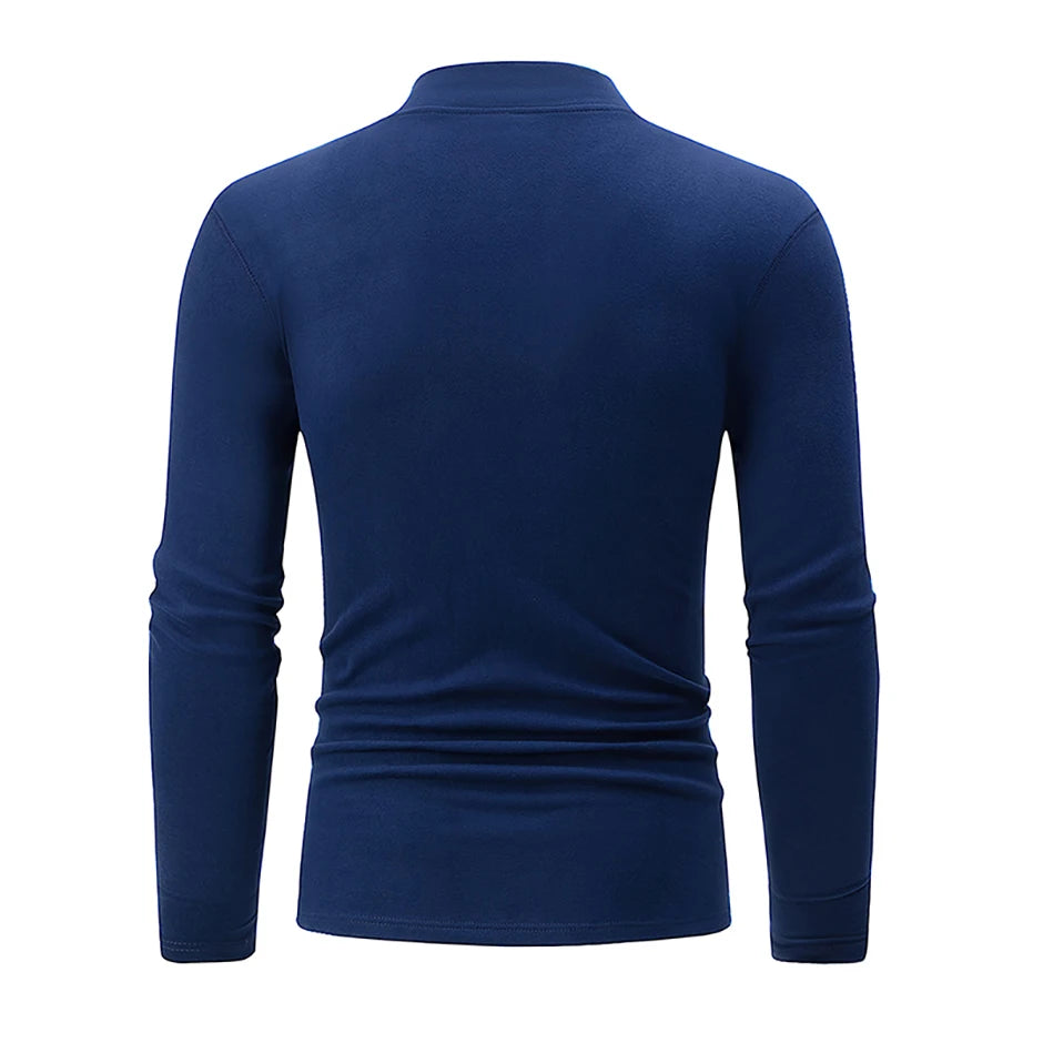 1/2piece Autumn And Winter Men's Semi High Neck Fashionable Base Long Sleeved Top Solid Color Casual Sports Fitness Warm T-shirt - Buy online at  Vibe In Cart.