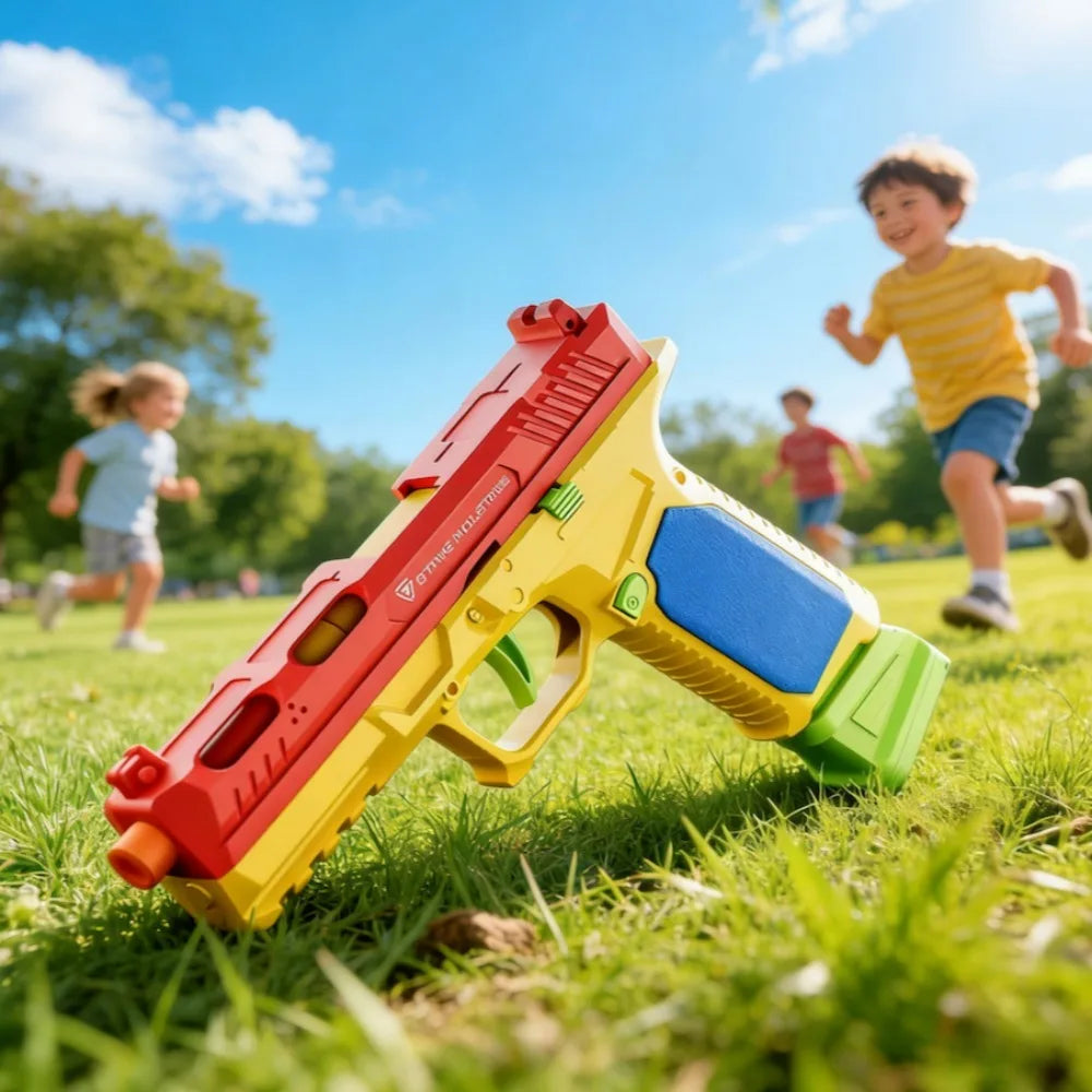 Continuous Firing Building Block Toy Gun Shell Throwing  Airsoft Blowback Empty Hanging Pistol Outdoor CS Weapon for Boys Adult - Buy online at  Vibe In Cart.