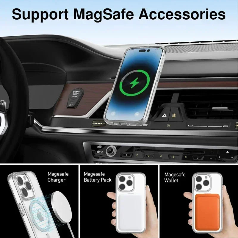 Transparent Magnetic Full Coverage Plastic Phone Case