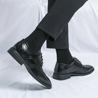 Men's Lace-Up Derby Shoes With Rubber Outsole