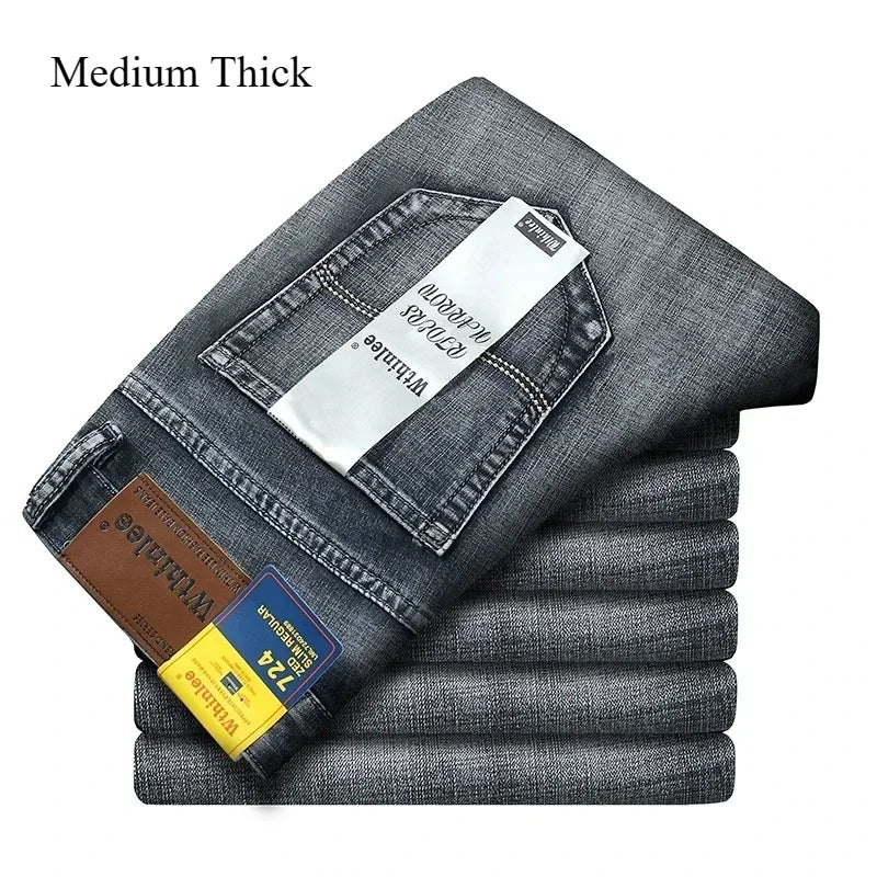 Men's Slim Fit Stretch Denim Casual Jeans for All Seasons