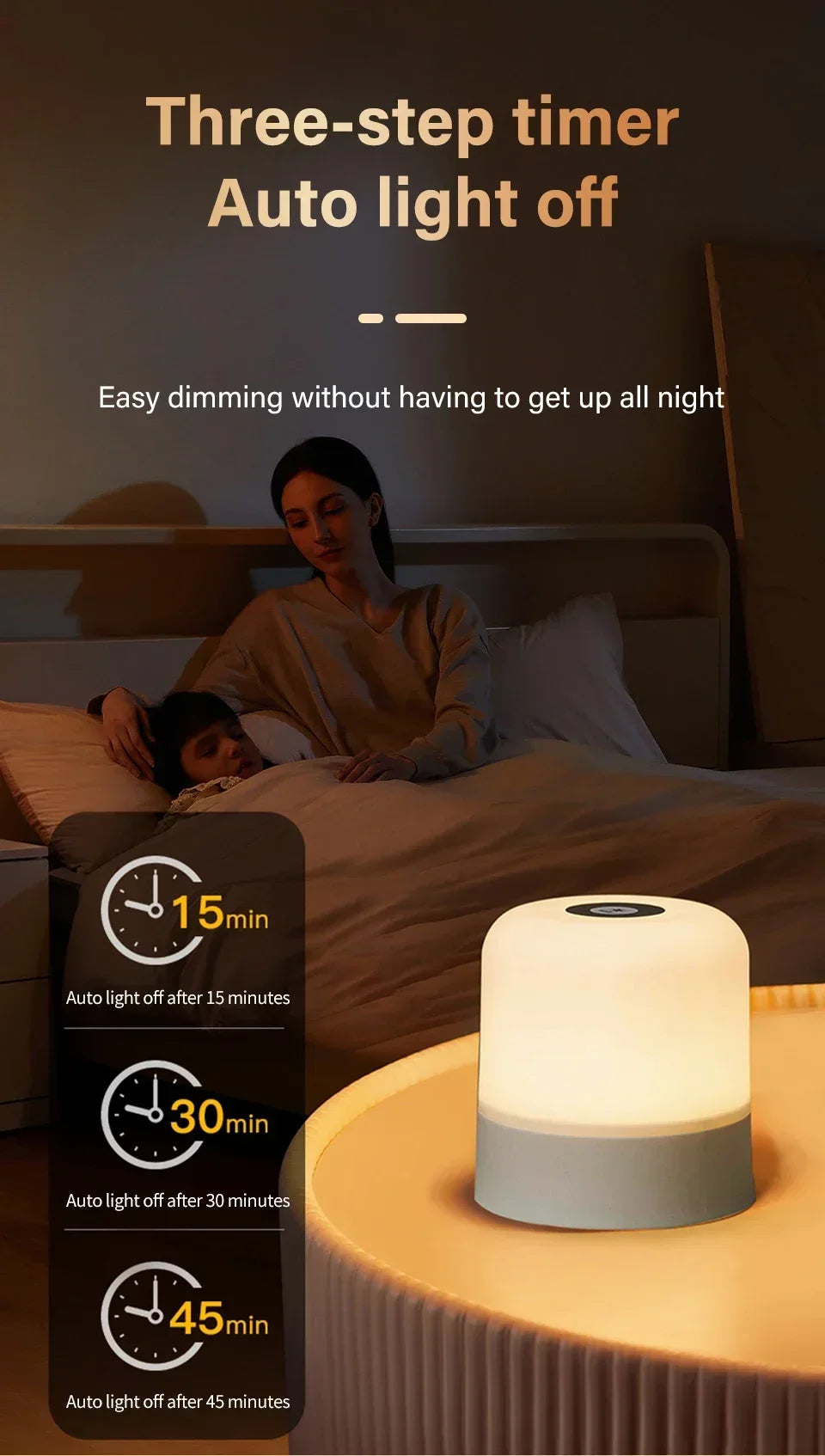 Rechargeable Led Night Light with Remote Control Touch Switch Table Lamp for Reading Bedroom White RGB Color Dimmable Portable - Buy online at  Vibe In Cart.