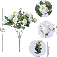 10 Heads Artificial Flower Silk Rose white Eucalyptus leaves Peony Bouquet Fake Flower for Wedding Table Party Vase Home Decor - Buy online at  Vibe In Cart.