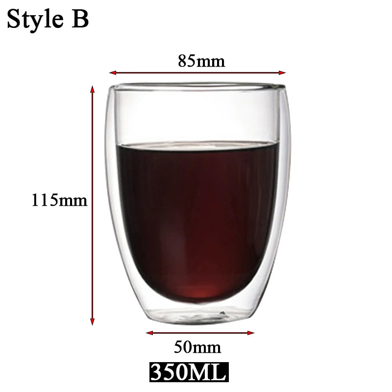 5 Sizes Double Wall Insulated Glass Cup Clear Espresso Coffee Mugs Handmade Beer Mug Tea Milk glass Whiskey Glass Cups Drinkware - Buy online at  Vibe In Cart.