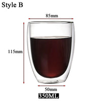 5 Sizes Double Wall Insulated Glass Cup Clear Espresso Coffee Mugs Handmade Beer Mug Tea Milk glass Whiskey Glass Cups Drinkware - Buy online at  Vibe In Cart.