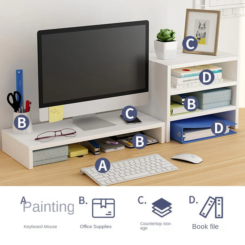 Wooden Laptop Stand with Stable Base and Eyesight Protection