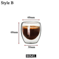 5 Sizes Double Wall Insulated Glass Cup Clear Espresso Coffee Mugs Handmade Beer Mug Tea Milk glass Whiskey Glass Cups Drinkware - Buy online at  Vibe In Cart.