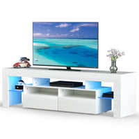 LED TV Stand for Living Room w/20 Colors Lights & Storage Shelf High Gloss TV Cabinet with Large Drawers for Gameroom/Bedroom - Buy online at  Vibe In Cart.