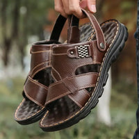 Men's Non-Slip Thick-Soled PVC Gladiator Sandals for Casual Use
