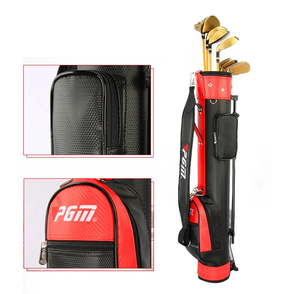 Golf Rack Bag with Bracket for Unisex, Holds 9 Clubs, PU Material, 6 Colors