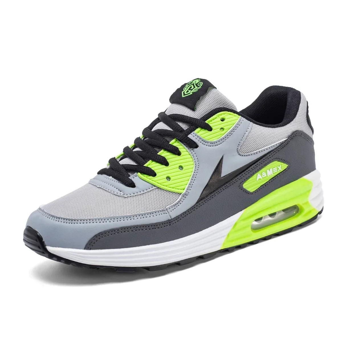 Men's Breathable Lace-Up Casual Running Shoes with Rubber Outsole