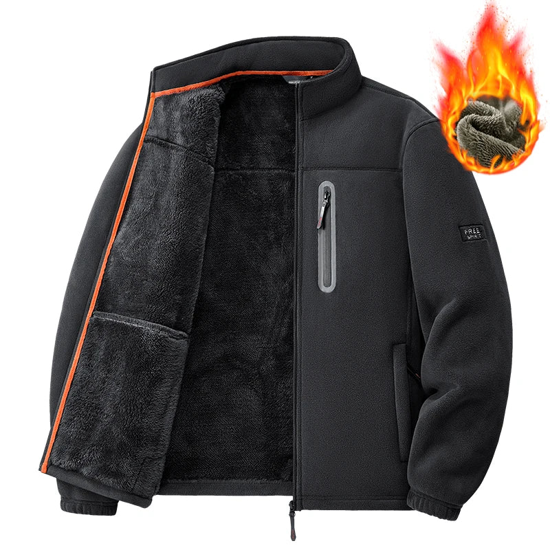 Men's Outdoor Fleece Jacket Thickened Autumn Winter Casual Versatile Comfortable Style Zipper Closure Long Sleeve Unisex Outwear - Buy online at  Vibe In Cart.