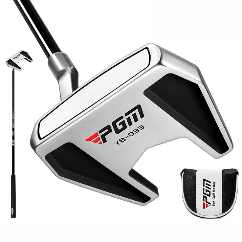 Left Handed Men's Standing Golf Putter with Ball Pickup, Silver Black