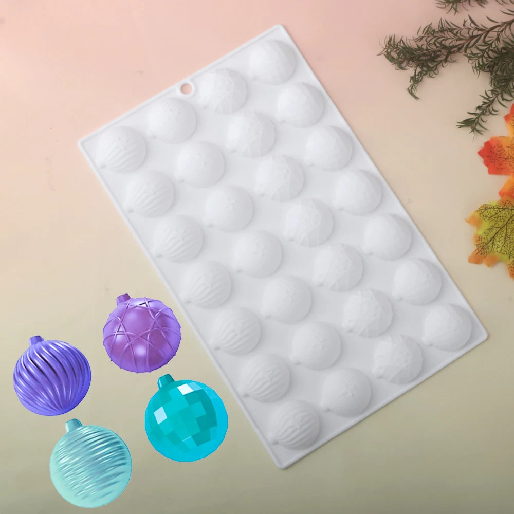 28-Cell Christmas Lantern Decorative Ball Design Chocolate Mold Candy Tools Silicone Cake Mold Dessert Bakeware Kitchen Baking S - Buy online at  Vibe In Cart.