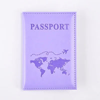 Solid PU Leather Passport Holder Wallet Card Case for Travel