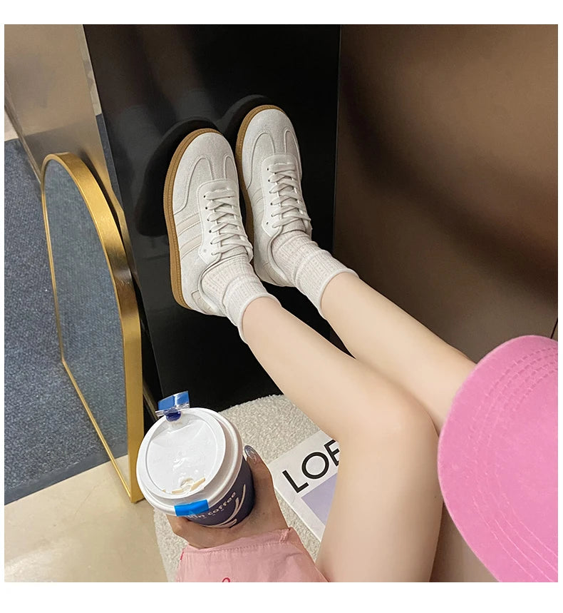 Women Tennis Sneakers Flats Ladies Fashion Mixed Colors Lace-up Vulcanized Shoes Spring Autumn Woman Outdoor Trainers Footwear - Buy online at  Vibe In Cart.