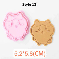 Plastic Pressable Cartoon Doll Cookie Cutters for Baking