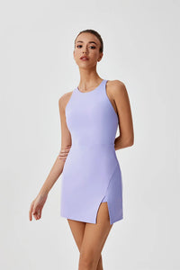 LEOSOXS Cross-Border New Quick-Dry Sexy Slit Sports Dress for Women, Backless Yoga Outfit, Outdoor Running Fitness Tennis Dress - Buy online at  Vibe In Cart.