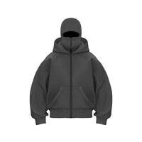 Men's Hooded Zipper Sweatshirt for Winter Outdoor Use