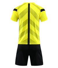 Men's Polyester Soccer Referee Uniform with Jersey and Shorts