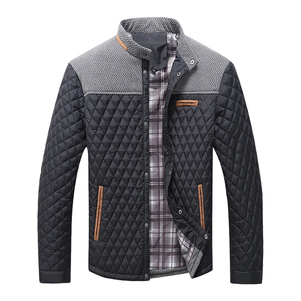 Men's Jackets Winter Warm Bomber Quilted Coat Lightweight Business Casual Button Down Clothing Waterproof Warm Jackets US Size - Buy online at  Vibe In Cart.